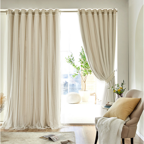 [모던하우스] ON마리 이중레이스 암막커튼 2장세트 후기 분석 - 레이스 디테일