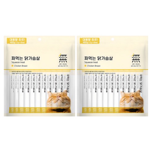 무마진 고양이 짜먹는 간식 40p, 닭가슴살, 480g, 2개