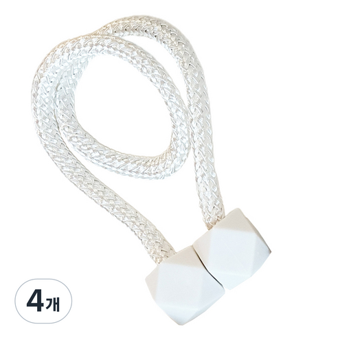 민스리빙 큐브 자석 커튼 타이백 44cm, 화이트, 4개