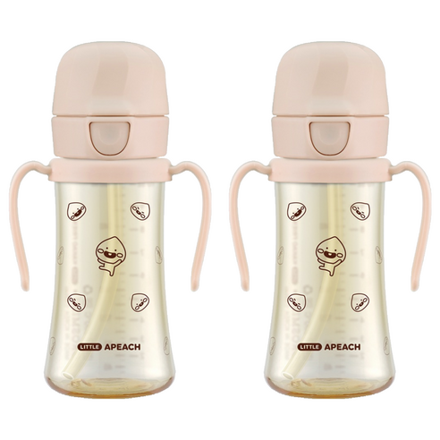 그로미미 카카오프렌즈 PPSU 빨대컵, 300ml, 2개, 스윗피치