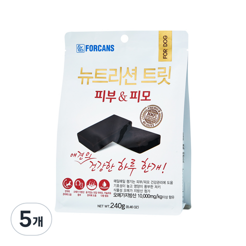 포켄스 강아지 뉴트리션 트릿 영양제, 240g, 피부/피모, 5개