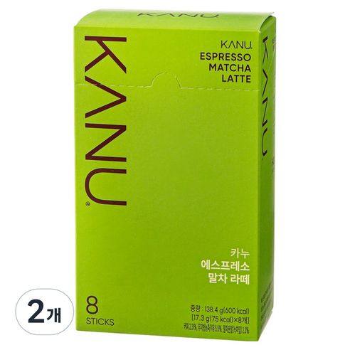 카누 에스프레소 말차 라떼, 17.3g, 2개, 8개입