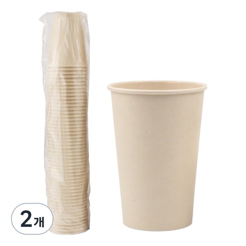 슈가랩 사탕수수 종이컵 380ml, 2개, 50개입