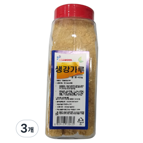 한울식품 생강가루 80%, 3개, 400g