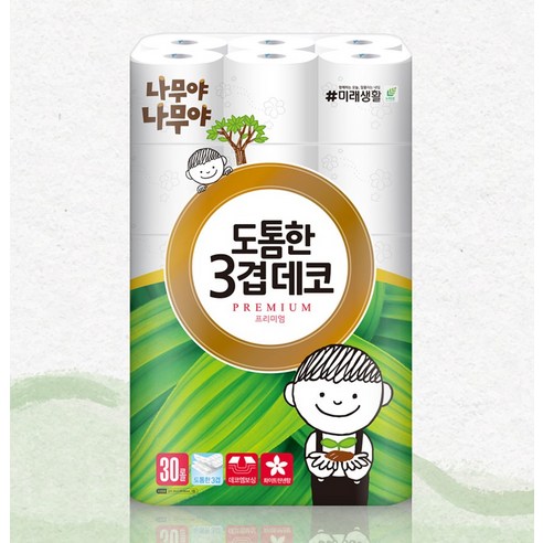 나무야나무야 도톰한 3겹 데코 고급 롤화장지 이미지 2