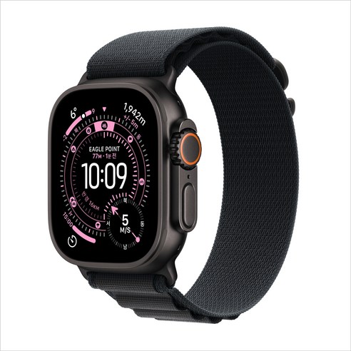 Apple 2025 애플워치 Ultra 3 알파인루프, 49mm, GPS+Cellular, 블랙/블랙, Large