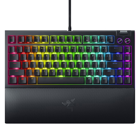 레이저 BlackWidow V4 75% 유선 텐키리스 게이밍 키보드, 블랙, RZ03-0500, 오렌지축