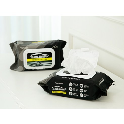 탐사 자동차 차량용 99.9%살균 세정티슈 후기 분석 - 팩 디자인