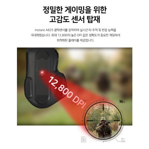 에이투 고감도 LED 유선 USB 게이밍 마우스 이미지 3