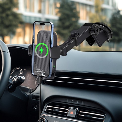 탐사 차량용 고속 듀얼코일 15W 무선충전 거치대 풀세트 이미지 3