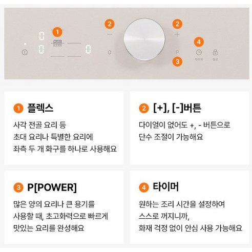 나비엔매직 전기레인지 인덕션 3구 베이지 후기 분석 - 조리 공간 상세