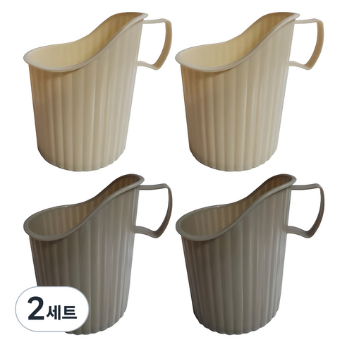 다인네 종이컵홀더 2종 x 2p 세트, 아이보리 + 브라운, 2세트