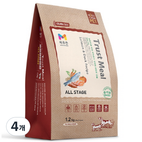 트러스트밀 강아지 전연령 기능성 사료, 피부/피모+알러지, 1.2kg, 4개