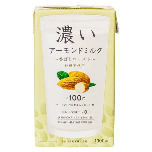 TSUKUBA 筑波乳業 杏仁飲 香濃烘烤風味 無糖, 1L, 1瓶 - 杏仁飲 | 酷澎