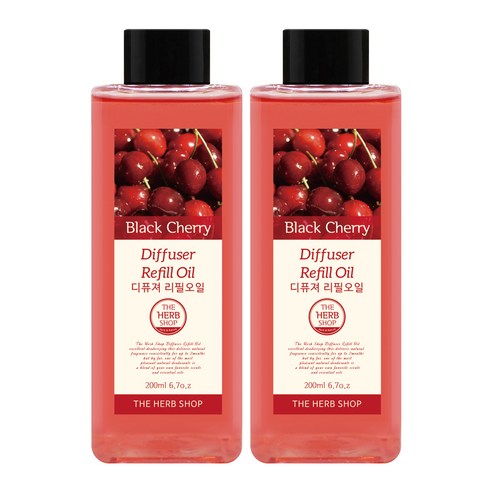 더허브샵 디퓨저 리필오일, 블랙체리, 200ml, 2개