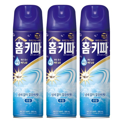 홈키파 무향 에어졸 살충제, 500ml, 3개
