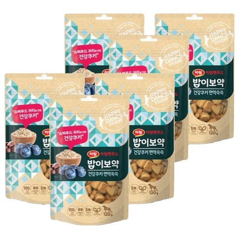 하림펫푸드밥이보약 하림펫푸드 강아지 건강 쿠키, 귀리(면역쑥쑥), 120g, 6개