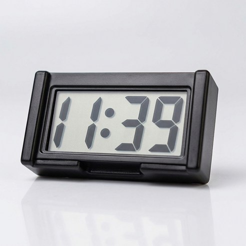 꾸지 접착식 미니 LCD 디지털 시계, 블랙