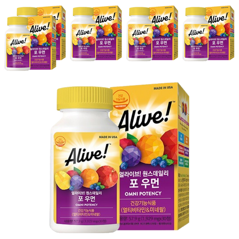 얼라이브 원스데일리 포 우먼 멀티비타민, 30정, 6개