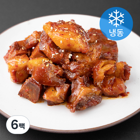 복선당 화르륵 큐브 불족발 (냉동), 600g, 6개