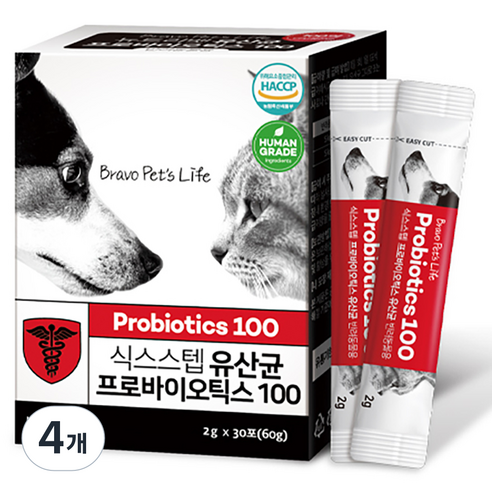 식스스텝 반려동물 영양제, 60g, 장건강/유산균, 4개