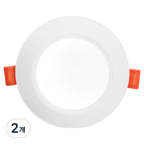 LED 올뉴 다운라이트 매입등 주광색 100mm 7W, 화이트, 2개