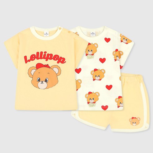 MilkBaby 아동용 토미베어 상의 2종 + 하의 세트
