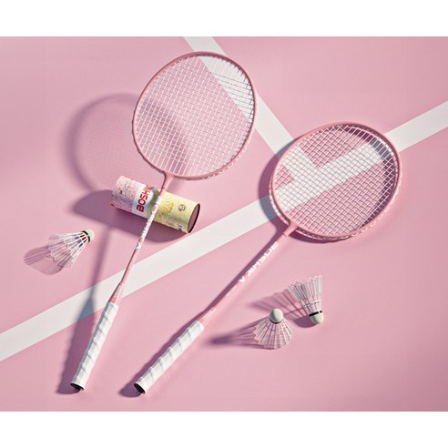 BOSHIKA 배드민턴 라켓 2p + 셔틀콕 3p + 헤드커버 2p + 그립밴드 2p + 가방 풀구성 이미지 2