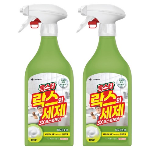 홈스타 락스와 세제 3X 폼스프레이 후레쉬, 500ml, 2개