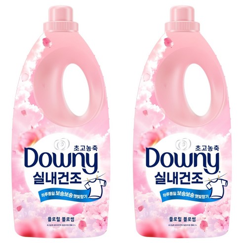 다우니 실내건조 초고농축 섬유유연제 플로럴 블로썸 본품, 2L, 2개