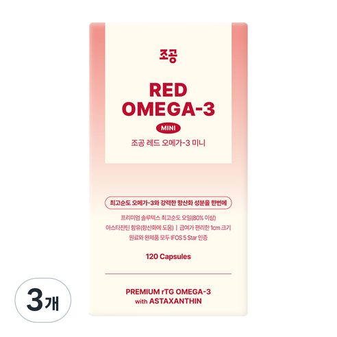 조공 반려동물 rTG 레드 미니 영양제, 120정, 오메가3, 3개
