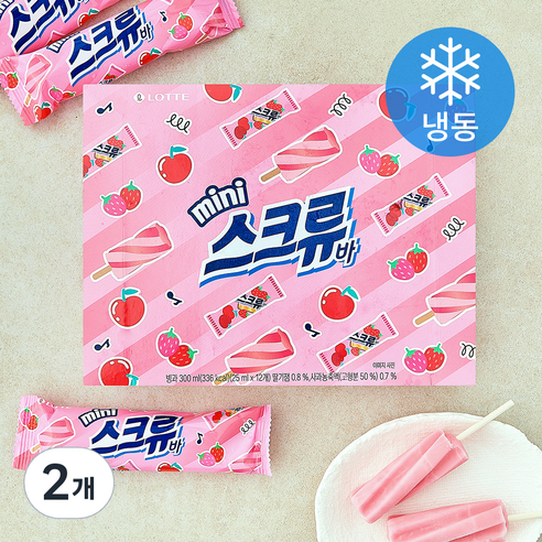 롯데웰푸드 스크류바 미니 (냉동), 2개, 12개입, 25ml