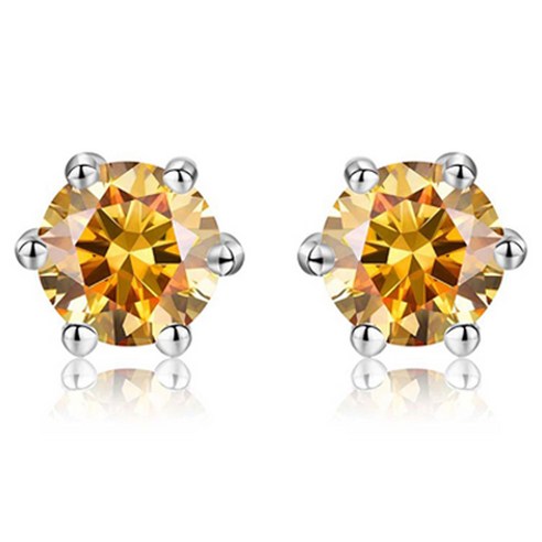 엔클레어 여성용 6프롱 Simulant Diamond 2캐럿 귀걸이 8mm