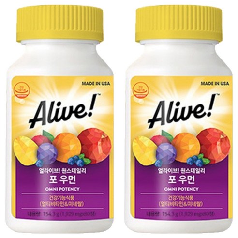 얼라이브 원스데일리 포 우먼 멀티비타민, 80정, 2개