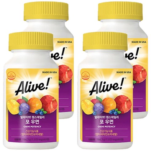 얼라이브 원스데일리 포 우먼 멀티비타민, 80정, 4개