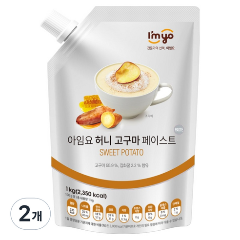 아임요 허니 고구마 페이스트, 1kg, 1개입, 2개