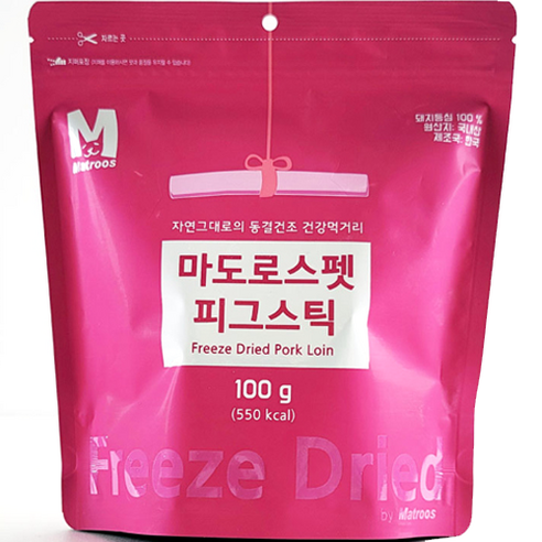 마도로스펫 반려동물 스틱 동결건조간식, 피그, 100g, 1개