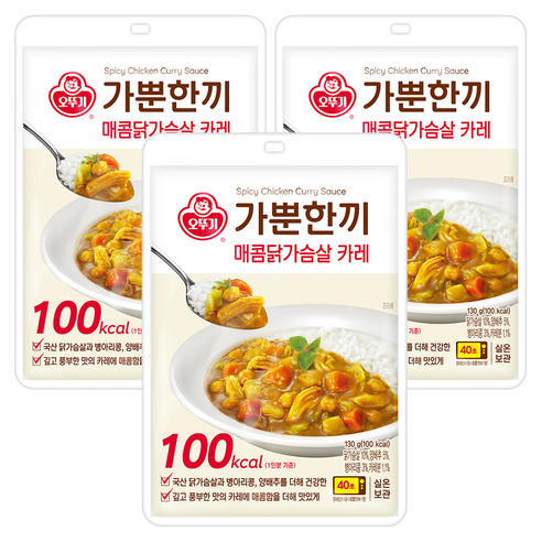 가뿐한끼 매콤닭가슴살 카레, 130g, 3개
