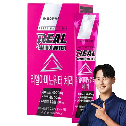 코오롱제약 NEW 리얼아미노워터 체리 10p 70g, 1개 맛있게 먹은 솔직 후기 썸네일