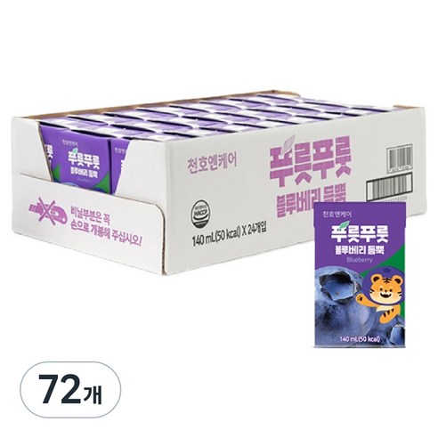 천호엔케어 푸릇푸릇 블루베리 듬뿍 어린이 주스, 140ml, 72개