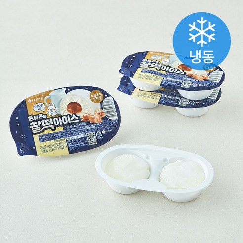 롯데웰푸드 찰떡아이스 소금우유 카라멜 (냉동), 4개, 1개입, 90ml