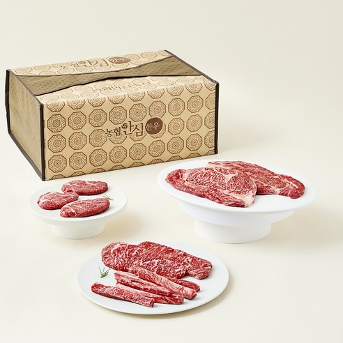 농협안심한우 1++등급 안심특선 21호 총1kg 등심200g 2p + 안심200g + 채끝200g + 갈비살200g, 1세트