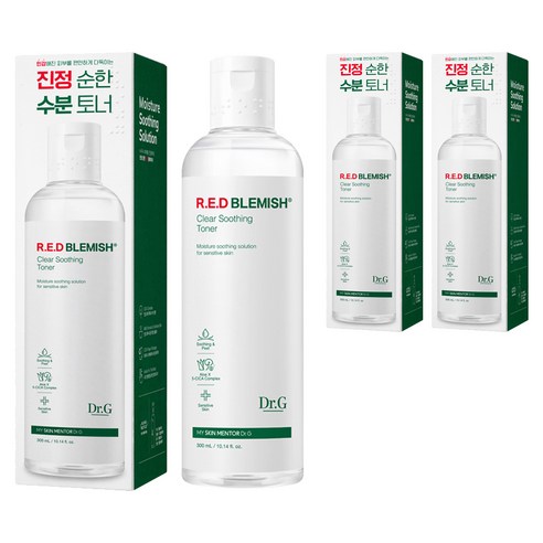 닥터지 레드 블레미쉬 클리어 수딩 토너, 300ml, 3개