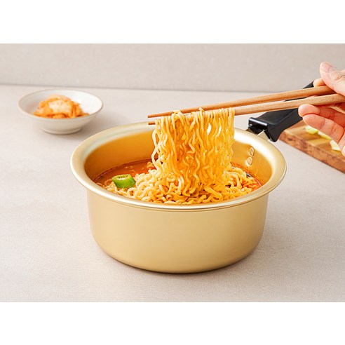 코멧 홈 국내생산 편수 노란 양은냄비 18cm 이미지 3