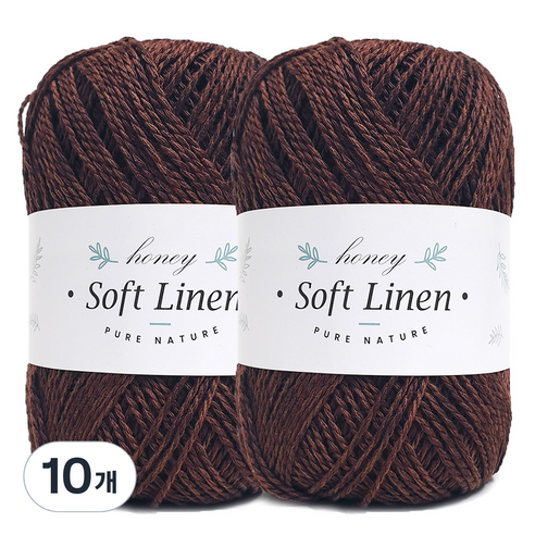니뜨 소프트 린넨 뜨개실 70g, 309 코코아, 10개