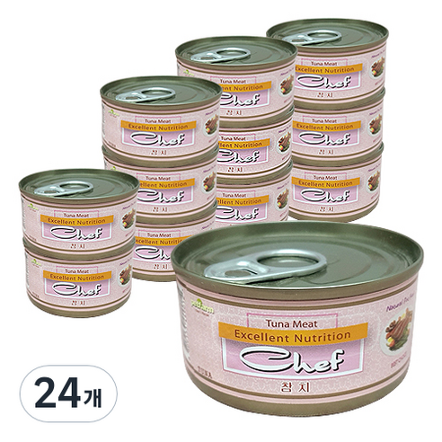 쉐프 고양이캔 참치, 참치맛, 80g, 24개