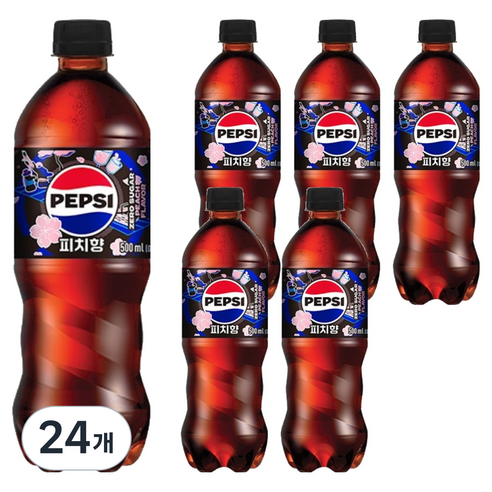 펩시 제로슈거 피치향, 24개, 500ml