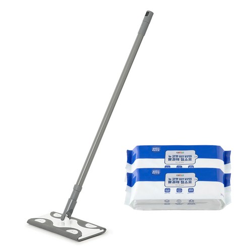 코멧 막대걸레 + 물걸레 청소포 후기 분석 - 청소포 장착 방법 안내