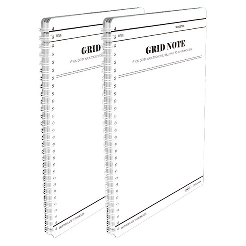 마넷 스프링 노트 A4 01 모눈 grid, 오프 블랙, 2개