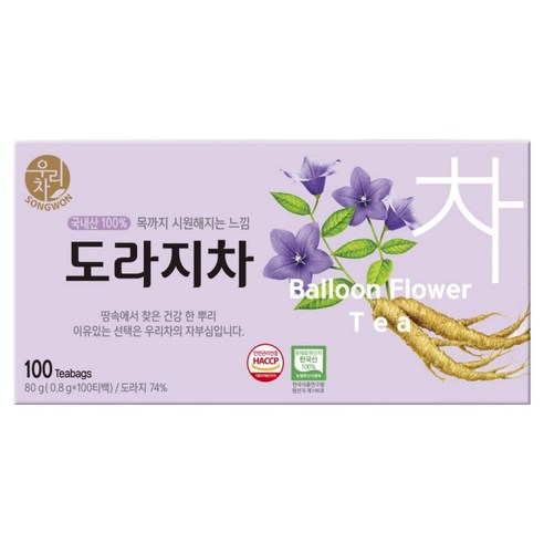 우리차 도라지차, 0.8g, 100개입, 1개